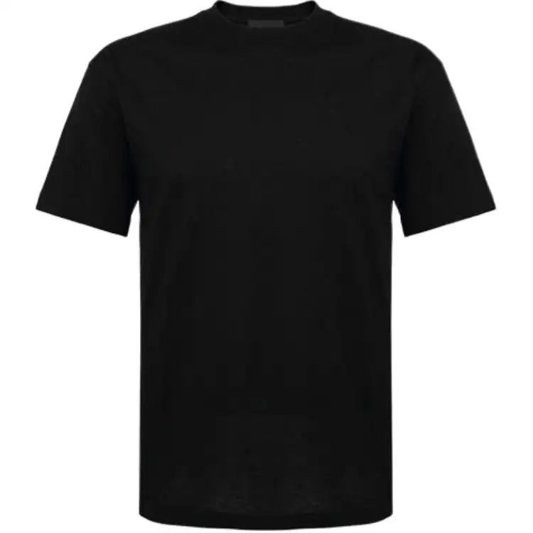 PRADA T Shirts Men's Black Crew Neck Moderate Straight Fit