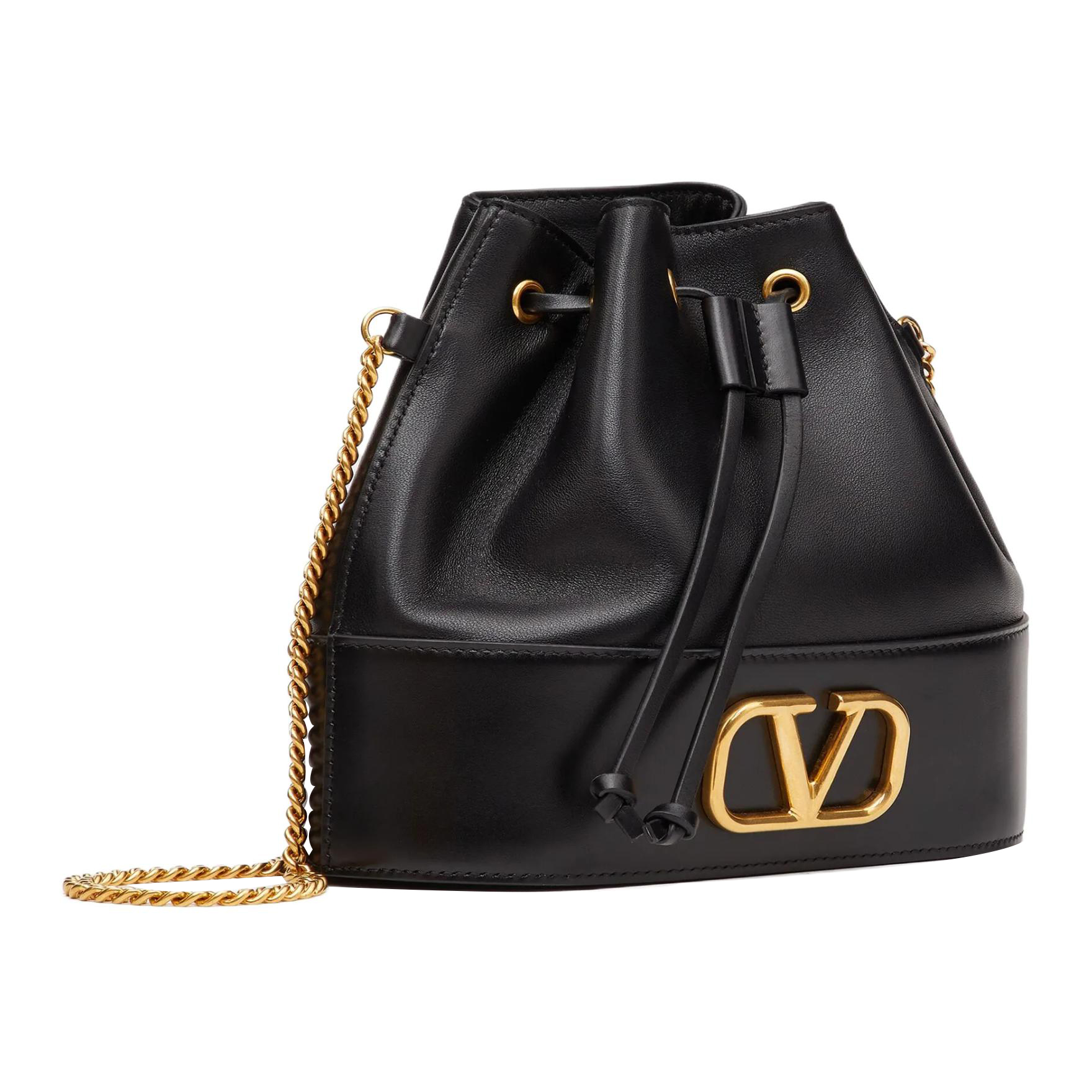 Женская сумка-ведро Valentino Vlogo Signature (черная) — фото 2