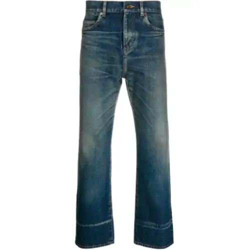 SAINT LAURENT Jeans Men's Blue Moderate Straight Fit Pants