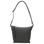 LOEWE Cubi Soft Smooth Cow Leather With Jacquard Fabric Shoulder Bag, Crossbody Bag Small Men's Dark Gray