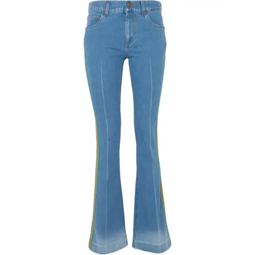 GUCCI Jeans Women's Blue Moderate Flared Pants