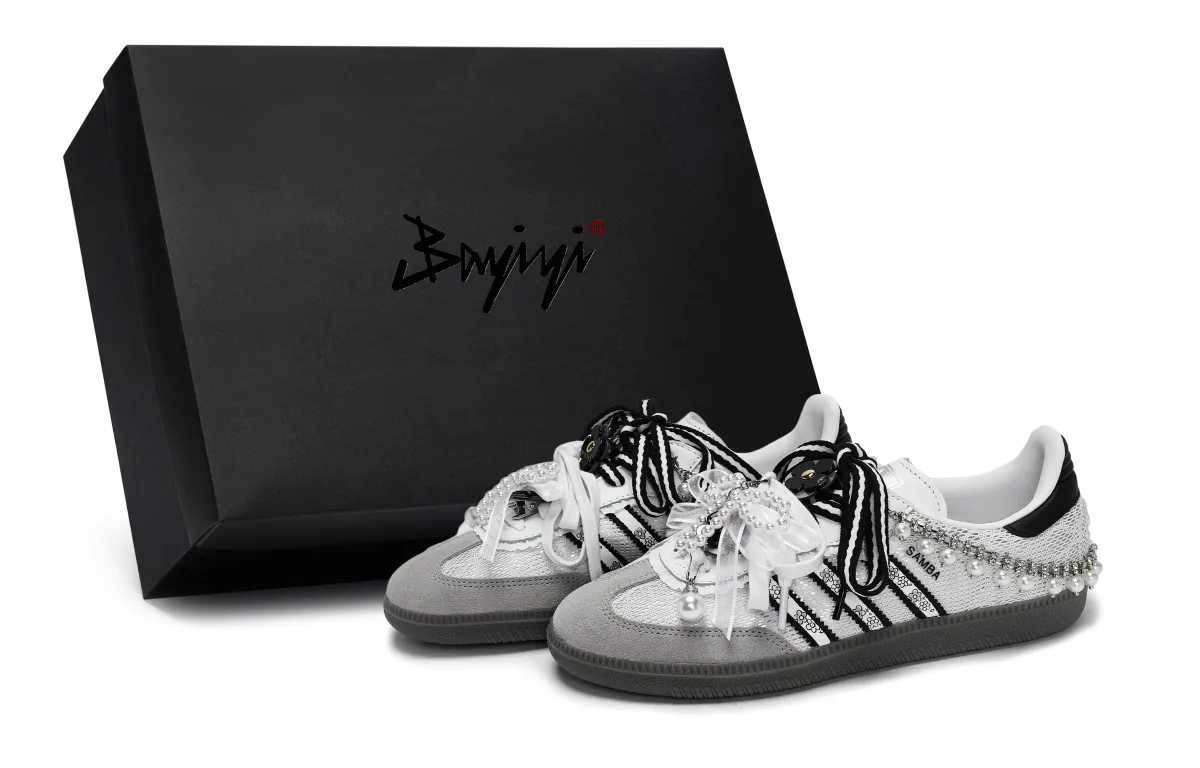 Adidas Originals SAMBA OG 811 Manufacturing, Ink Feather Swan, Special Shoe Box Abrasion Resistant Abrasion Resistant