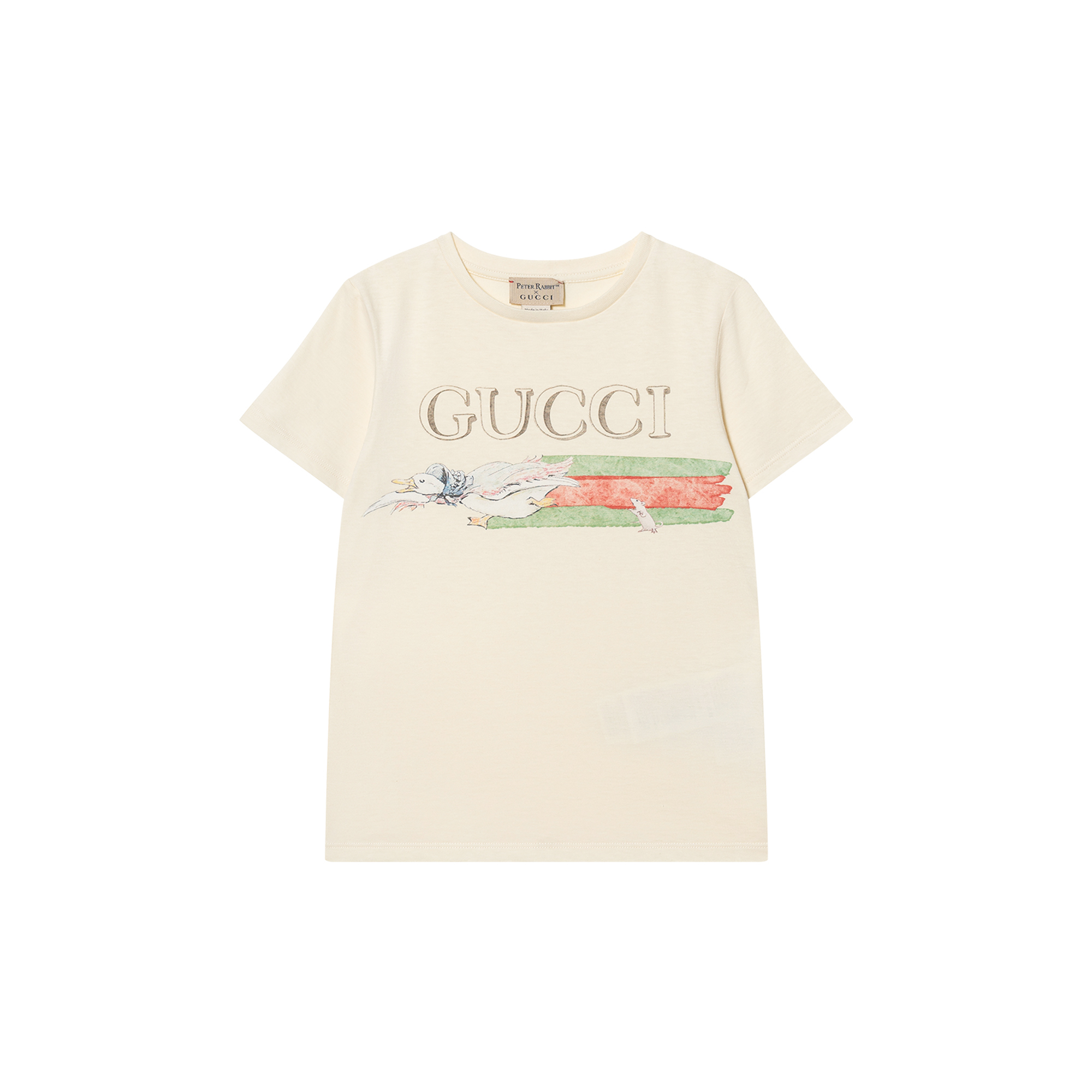 Женская футболка Gucci Peter Rabbit (бежевая)