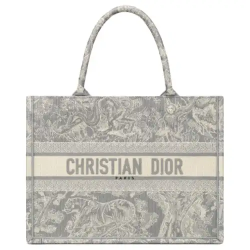 DIOR BookTote Canvas Handbag, Tote Bag, Shopping Bag, Shoulder Bag Medium Women's Gray