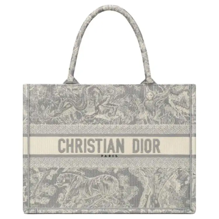 DIOR BookTote Canvas Handbag, Tote Bag, Shopping Bag, Shoulder Bag Medium Women's Gray