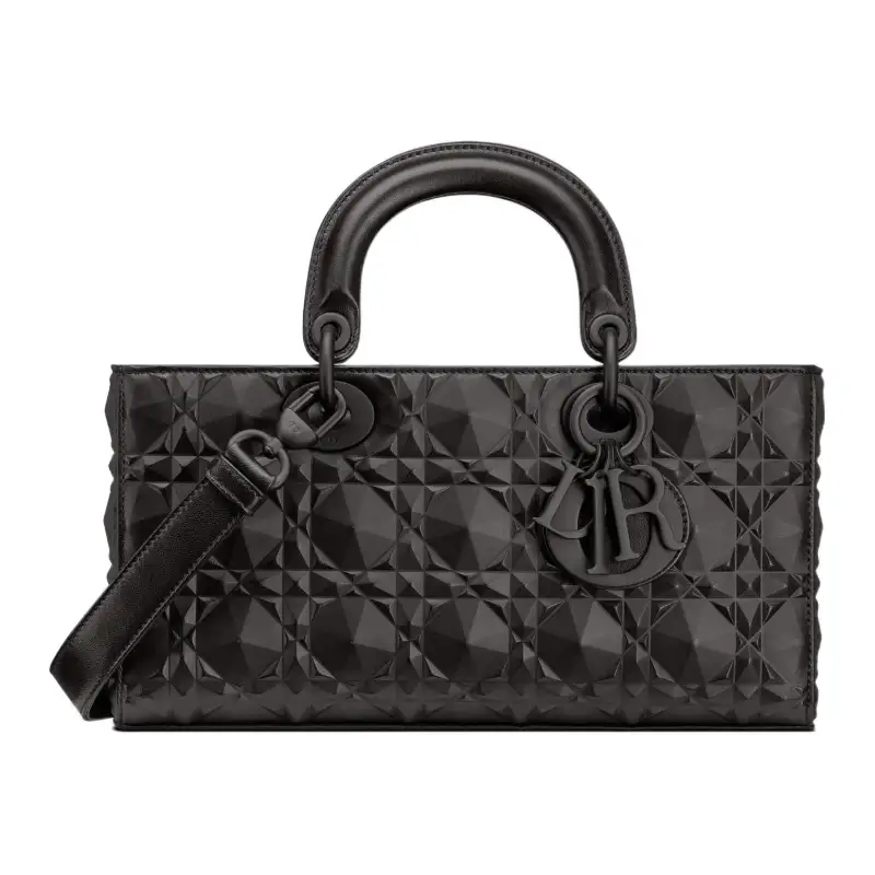 DIOR Lady D Joy Cow Leather Handbag Shoulder Bag, Crossbody Bag, Handbag Regular Women's Black
