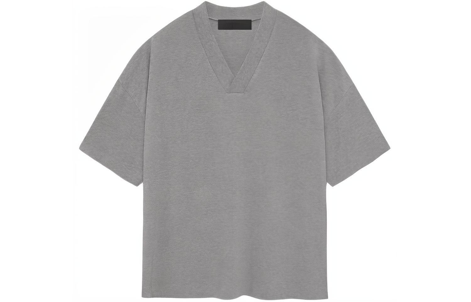 Мужская футболка Fear of God Essentials SS24 V-Neck (темно-серая)
