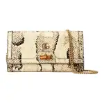 GUCCI Diana Python Skin Wallet, Crossbody Bag, Shoulder Bag Women's Beige & White & Black