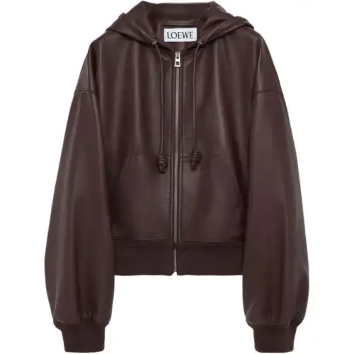 Loewe Flamenco hooded leather zip-up jacket