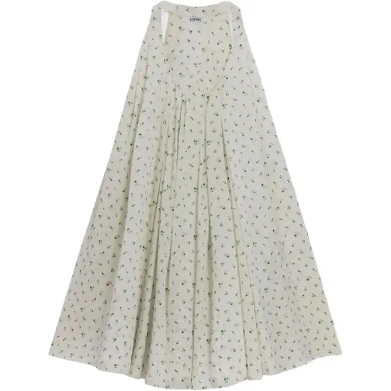 LOEWE Sleeveless Dresses Women's White Crew Neck Moderate Midi Dress Other
