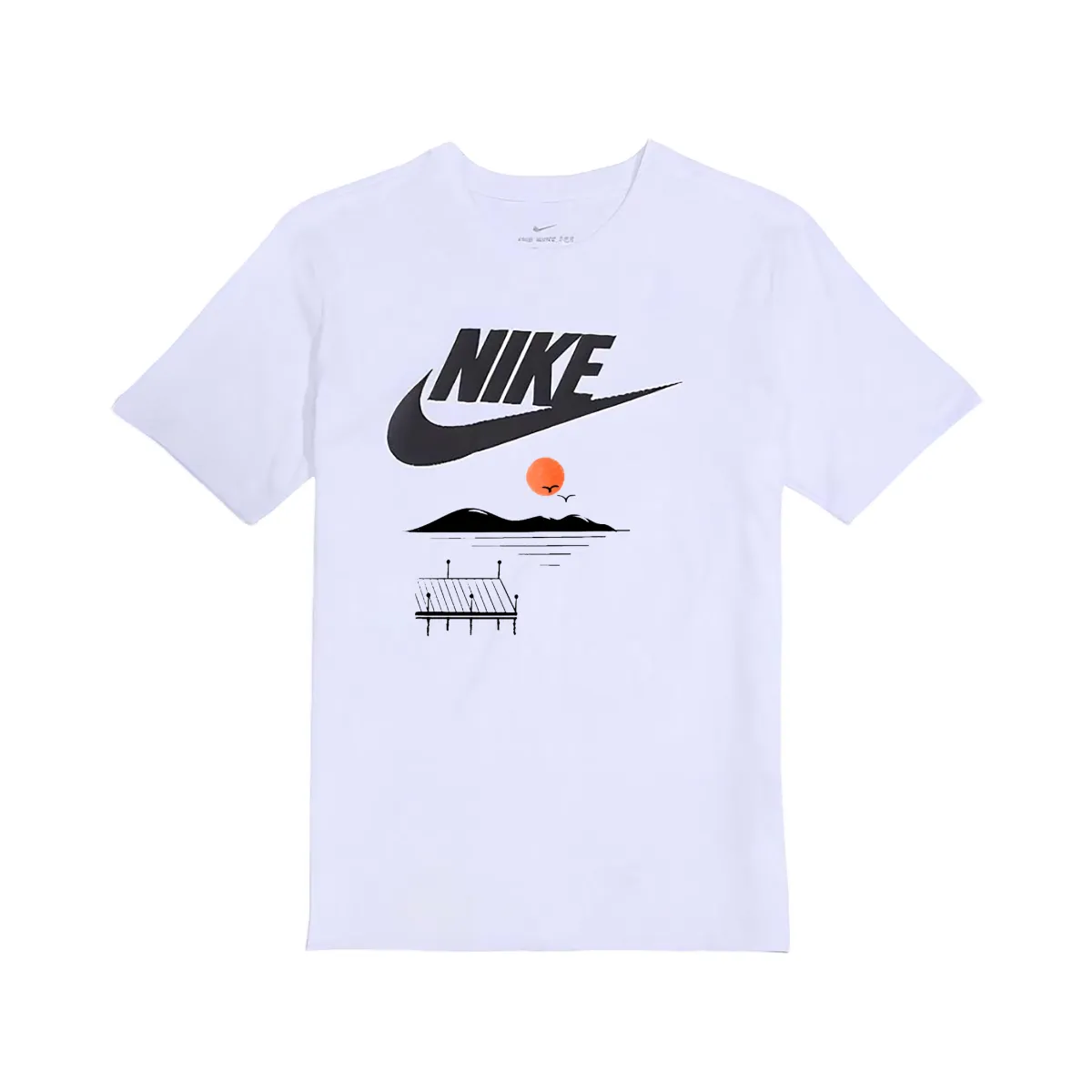 Nike T-Shirts Unisex White Crew Neck Moderate Straight Fit