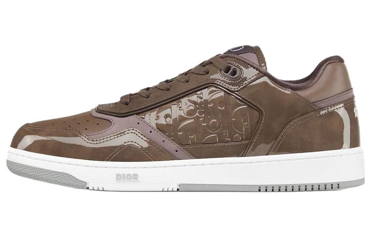 DIOR Dior B27 non-slip wear-resistant low-top sneakers men's brown and white
