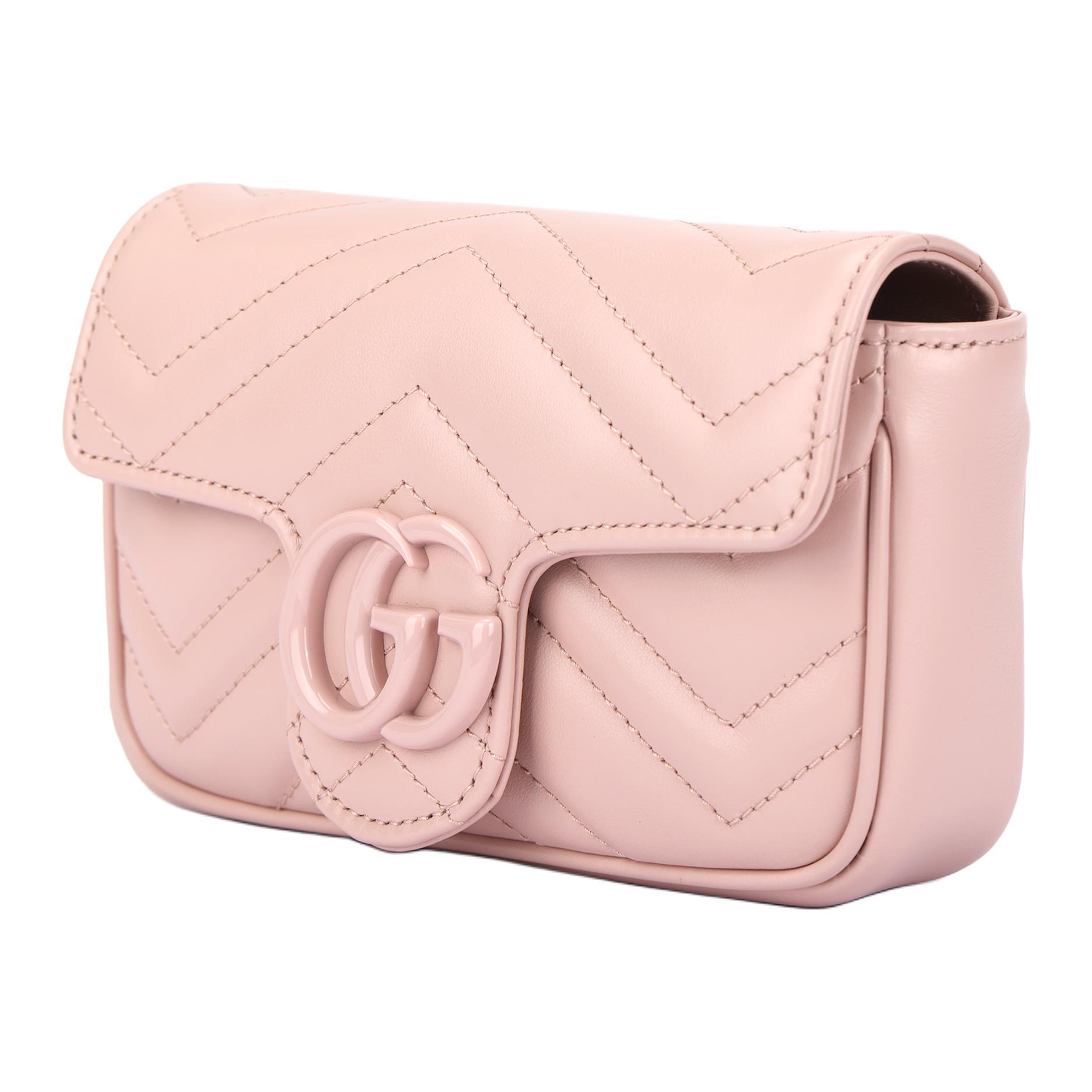 Женская сумка Gucci GG Marmont G V (светло-розовая) — фото 2