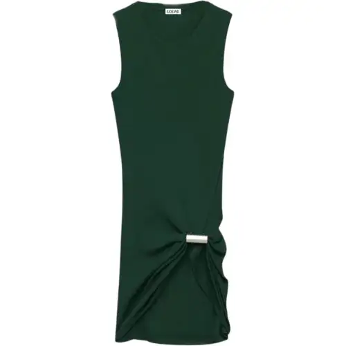 LOEWE Tank Tops Women's Green Crew Neck Moderate Other