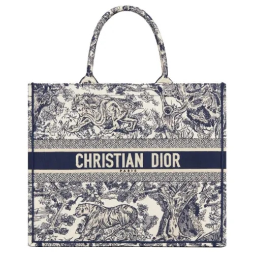 DIOR BookTote Jouy Embroidery Tote Bag, Shopping Bag, Handbag Large Women's Blue