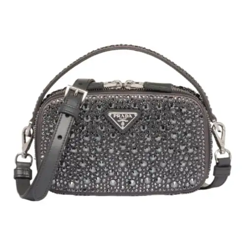 PRADA Fabric Handbag, Crossbody Bag, Shoulder Bag Mini Women's Smoke Gray