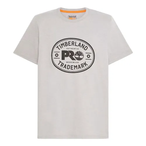 Timberland PRO T Shirts Men's Light Gray Crew Neck Moderate