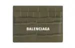 Balenciaga Cow Leather Wallet Unisex Green