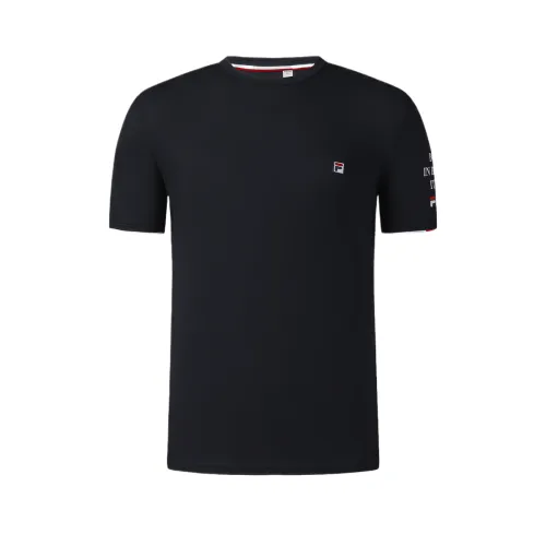 FILA Tennis T Shirts Men's Royal Blue Crew Neck Moderate Straight Fit