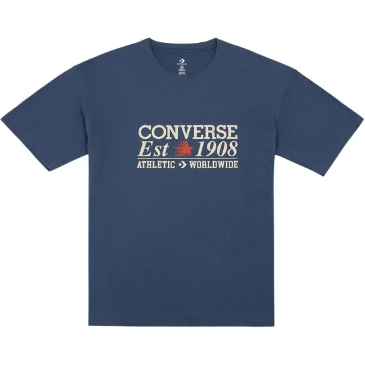 Converse T-Shirts Men's Dark Blue Crew Neck Moderate