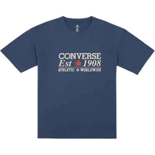 Converse T Shirts Men's Dark Blue Crew Neck Moderate Straight Fit