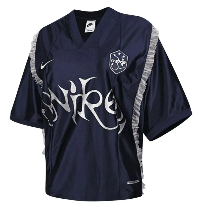 Nike T-Shirts Women's Dark Blue V-neck Moderate Other