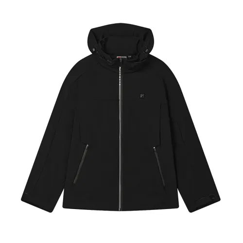 FILA WHITE Jackets Men's Jet Black Hooded Non Detachable Moderate Other