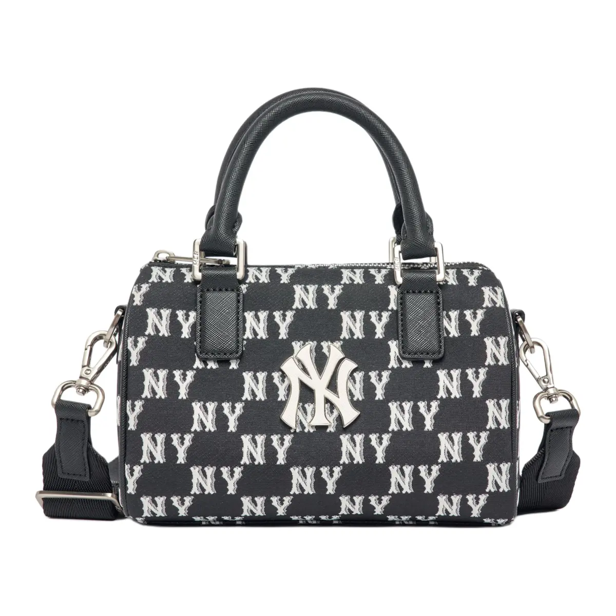 MLB New York Yankees Polyester With Artificial Leather Crossbody One Shoulder Handbag Women's Panda Black White