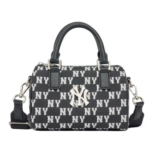 MLB New York Yankees Polyester With Artificial Leather Crossbody One Shoulder Handbag Women's Panda Black White