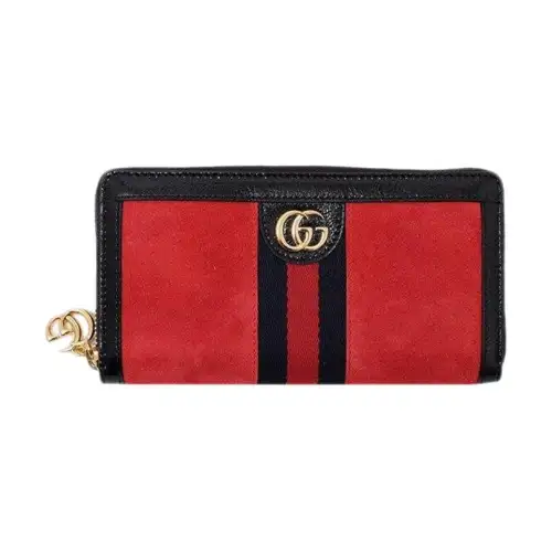 GUCCI Ophidia Leather Wallet Women's Red/Black