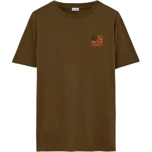LOEWE Anagram Logo Embroidered Crewneck T Shirt