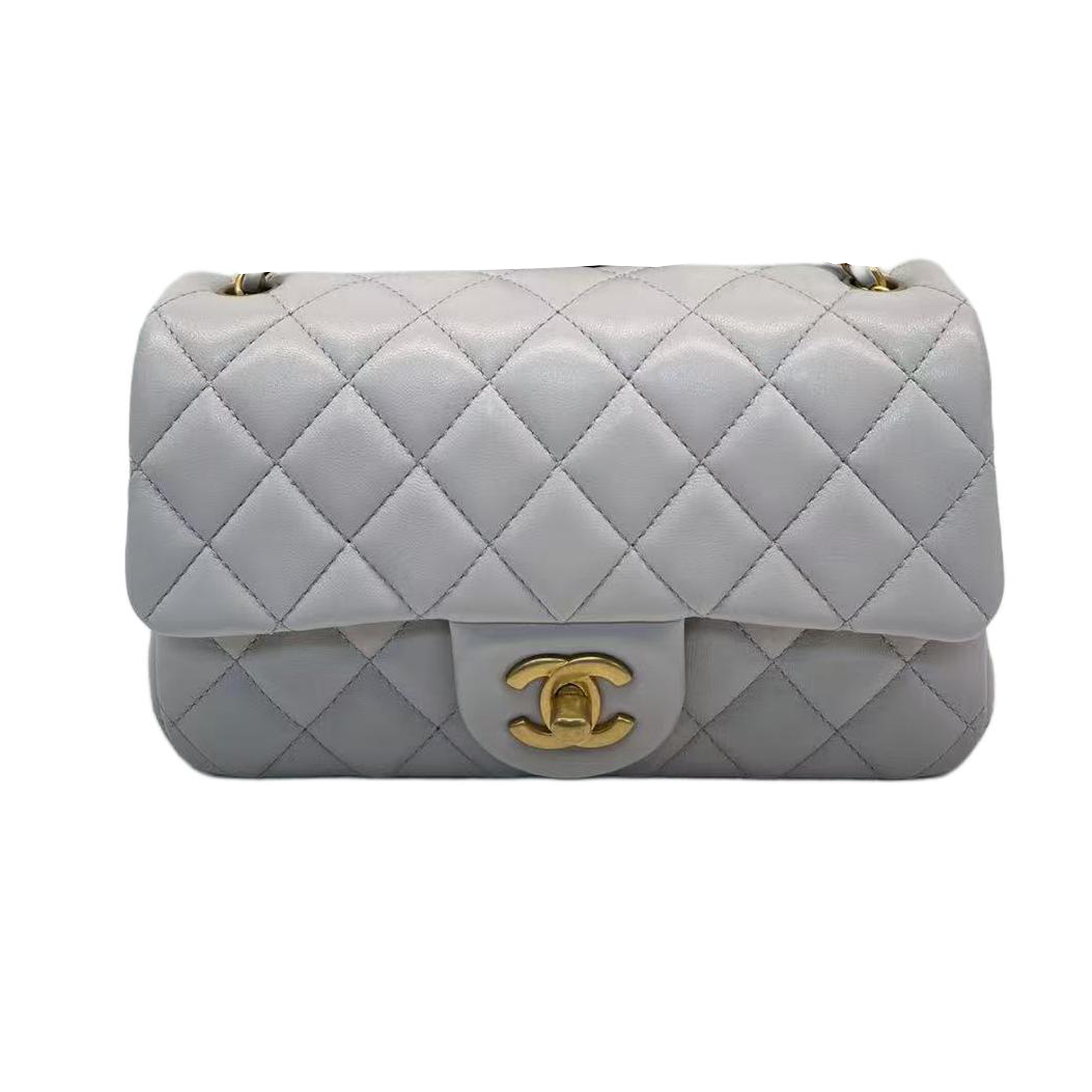 Женская сумка Chanel на цепочке (серая)