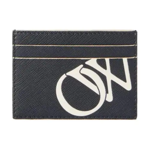 OFF-WHITE OW-print Leather Cardholder