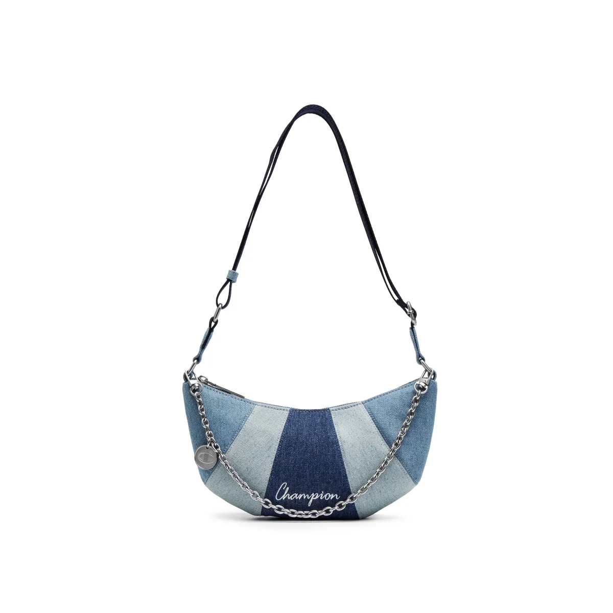 Champion Croissant Bag Fabric Shoulder Bag Unisex Light Denim & Medium Blue/Black