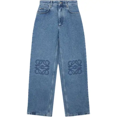 Loewe logo-embroidered cotton jeans