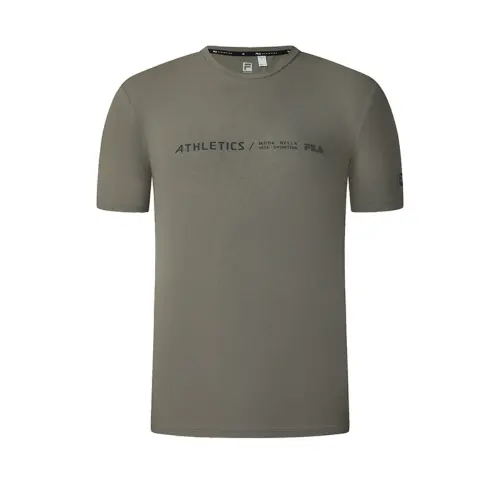 FILA Fitness T Shirts Men's Woody Umber Crew Neck Moderate Straight Fit