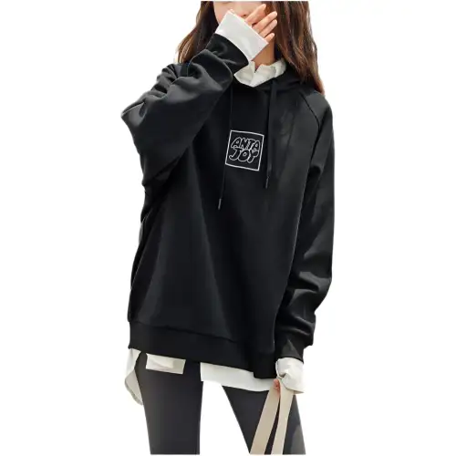 ANTA Life Collection Sweatshirts Women's Black Hooded Moderate Regular