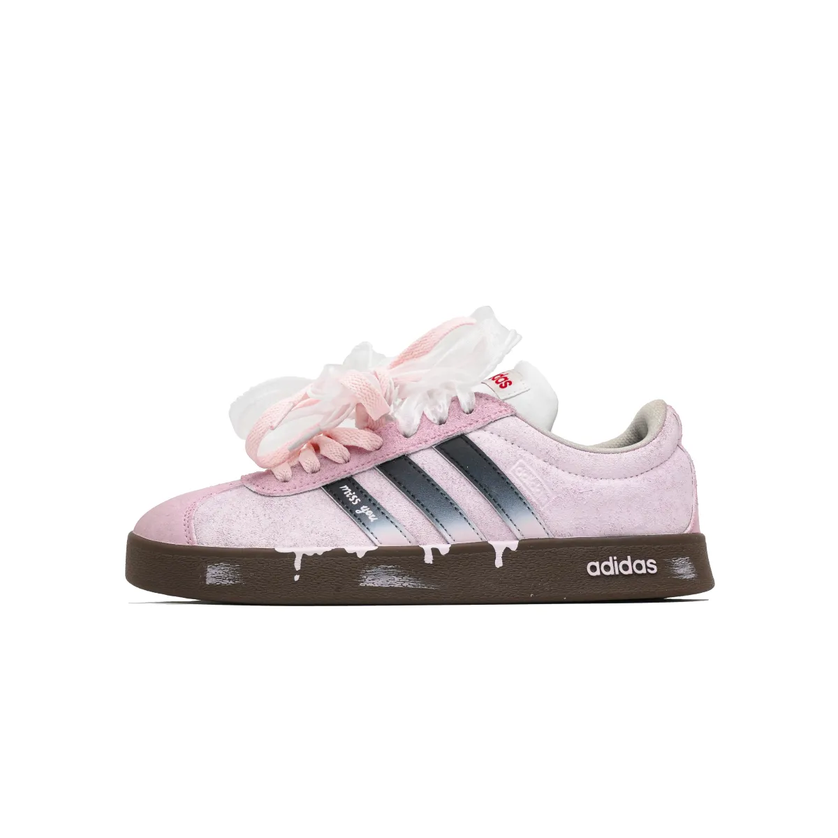 Adidas VL COURT 2.0 Pink Milkshake Low top Skateboard Shoes Unisex Pink