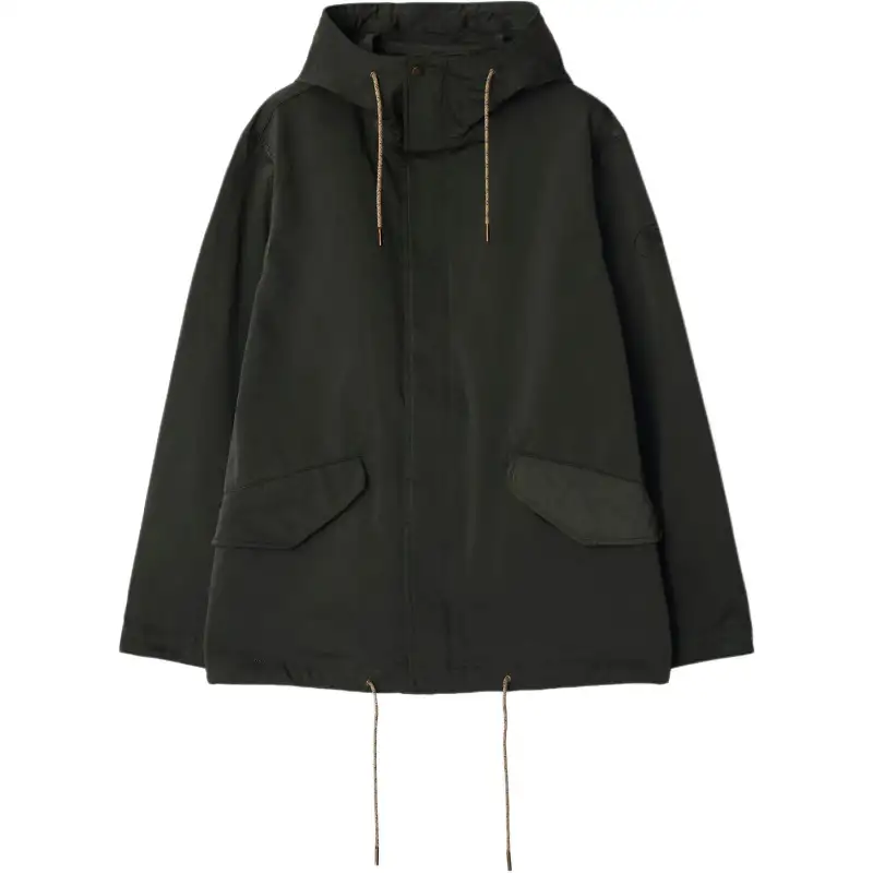 Burberry Logo Embroidered Hooded Drawstring Jacket