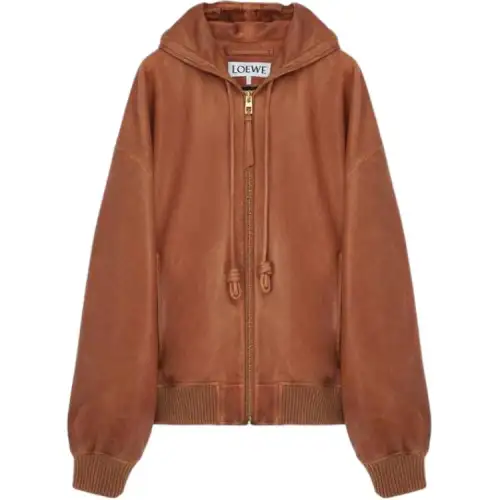 Loewe hooded leather jacket