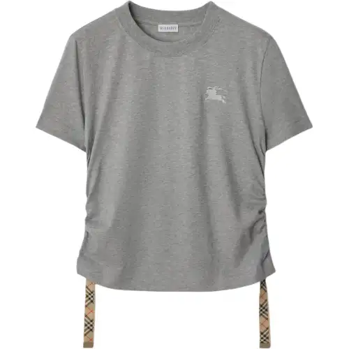 Burberry Festival Equestrian-Knight ruched-side T-shirt