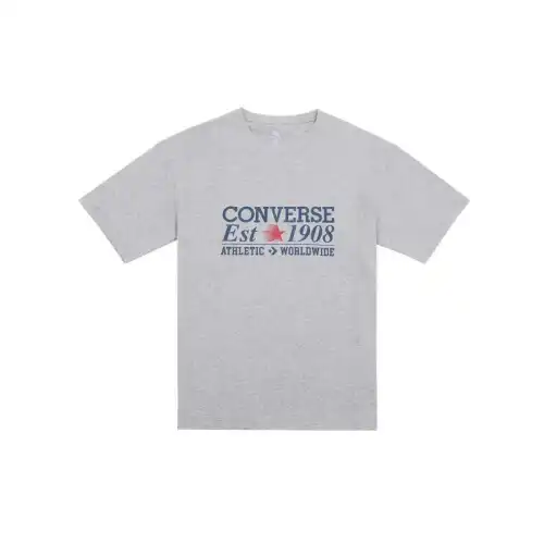 Converse T Shirts Men's Gray Crew Neck Moderate