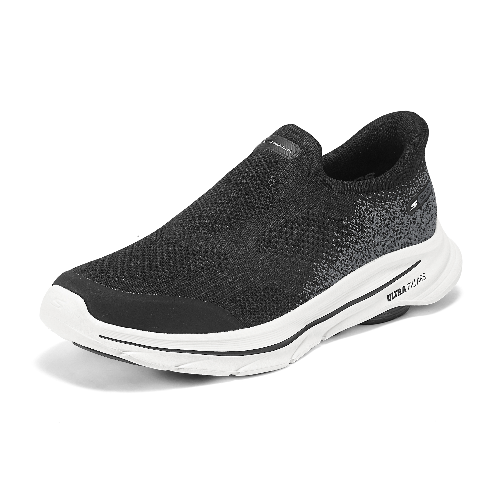 Skechers Go Walk 8 Cushioning Breathable Support Balance Lightweight Height Increasing Casual Shoes Men’s Black White