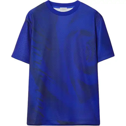 Burberry T Shirts Women's Blue Crew Neck Moderate Straight Fit