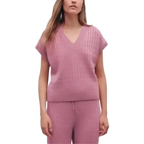 HERMES Sweaters Women's Pink V Neck Moderate Other