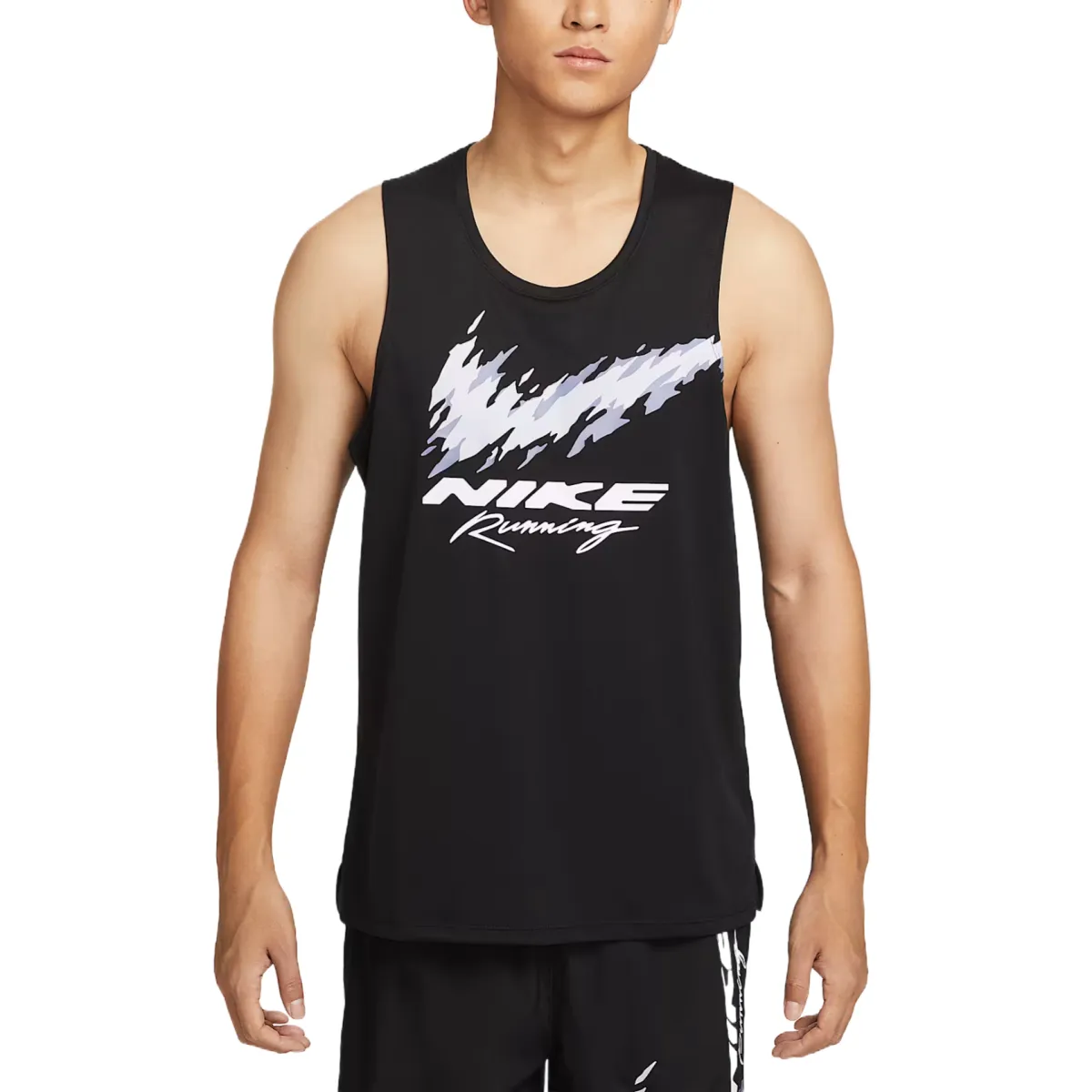 Nike Dri-Fit Tank Tops Men's Black Crew Neck Moderate Straight Fit