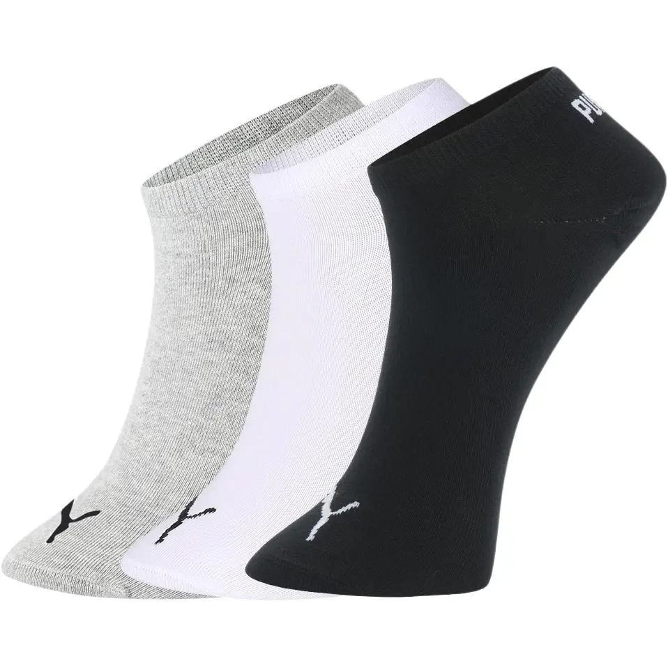 PUMA Ankle Socks Unisex 3 Pack Black/White/Gray