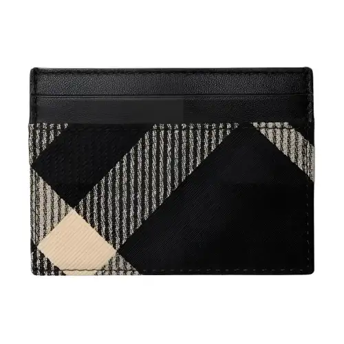 Burberry Cotton Card Holder Men's Black & Calico
