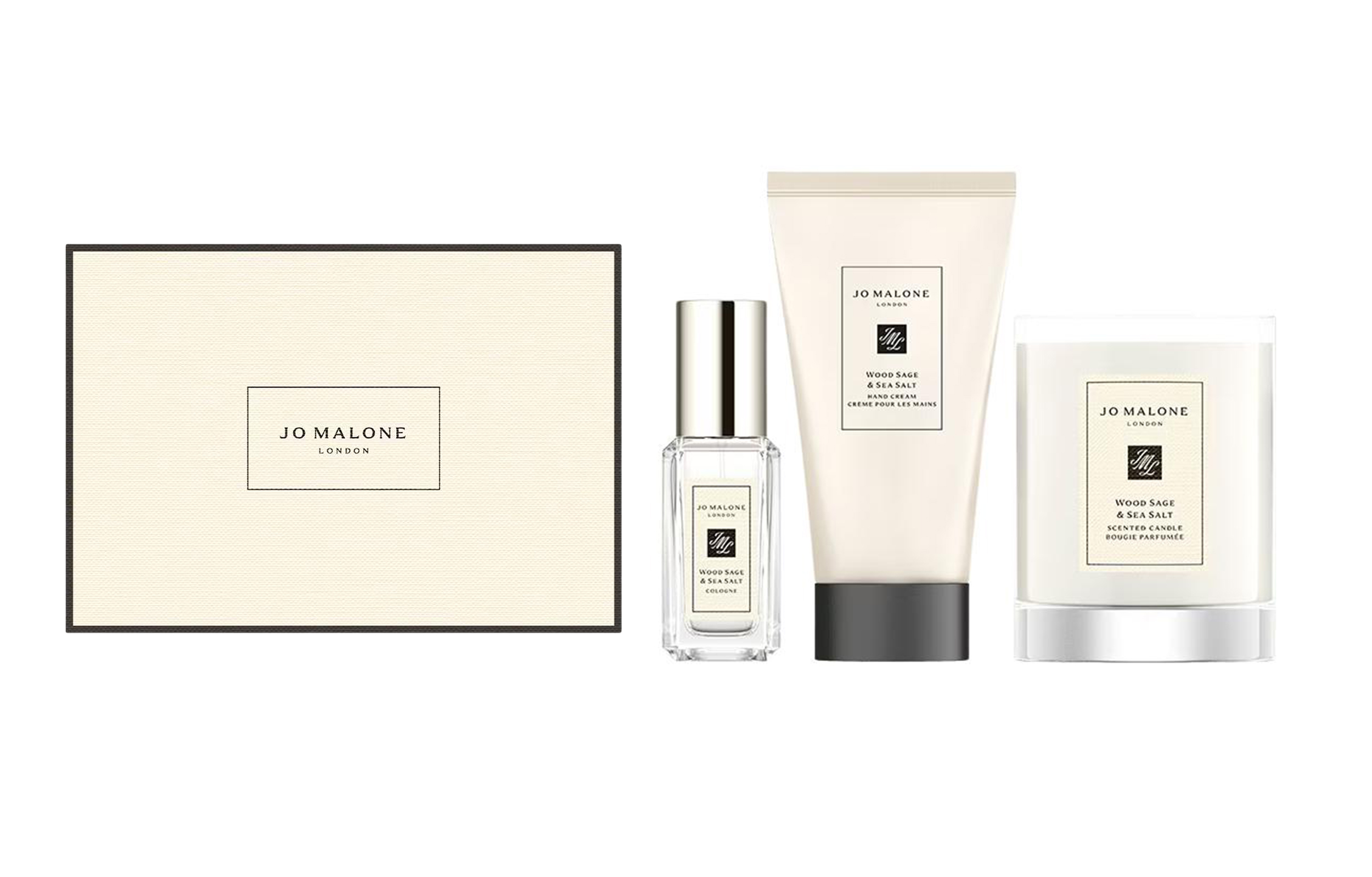 Gun grip, sea salt, perfume sample, set, eau de cologne, hand cream, candle, 3 piece set, 9 ml, 30 ml, 35G