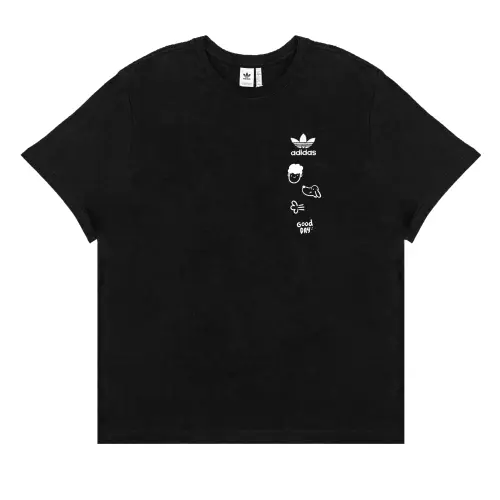 Adidas Originals B+F TREFOIL American Vintage Logo Print Loose Fit Crew Neck Short Sleeved T Shirts Men's